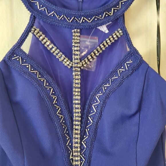 Niki Biki Women's Mini Dress size Small Royal  Blue Embellished - Picture 10 of 11